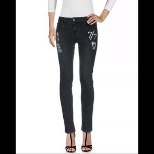 Filles A Papa Embroidered Night Shop Skinny Jeans